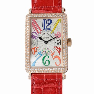Franck Muller 1002QZDCOLDRM(5N) LONG ISLAND Quartz 18kt Rose Gold & Diamonds 