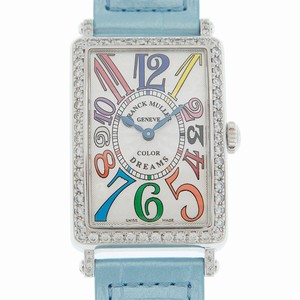Franck Muller 952 QZ COL DRM D 1R (AC) - BABY BLUE STRAP LONG ISLAND Quartz Stainless Steel & Diamonds 
