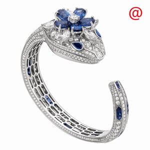 Bulgari 103020 SERPENTI SECRET Quartz 18kt White Gold & Sapphire 