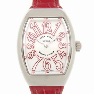 Franck Muller V 32 QZ (AC.RG) - WHITE VANGUARD Quartz Stainless Steel