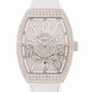 Franck Muller V 32 QZ D CD (OG.BC) VANGUARD Quartz 18kt White Gold & Diamond 
