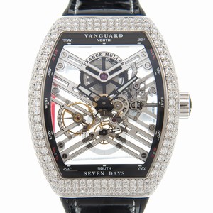Franck Muller V 45 S6 SQT D (OG.NR) VANGUARD Manual Wind 18kt White Gold & Diamond 