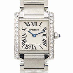 Cartier W4TA0008 TANK Quartz Stainless Steel & Diamonds 