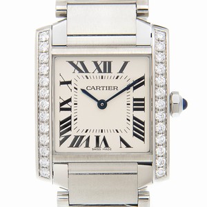 Cartier W4TA0009 TANK Quartz Stainless Steel & Diamonds 