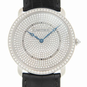 Cartier WR007007 RONDE LOUIS CARTIER Manual Wind 18kt White Gold & Diamond
