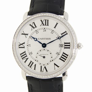 Cartier WR007018 RONDE LOUIS CARTIER Automatic 18kt White Gold & Diamond
